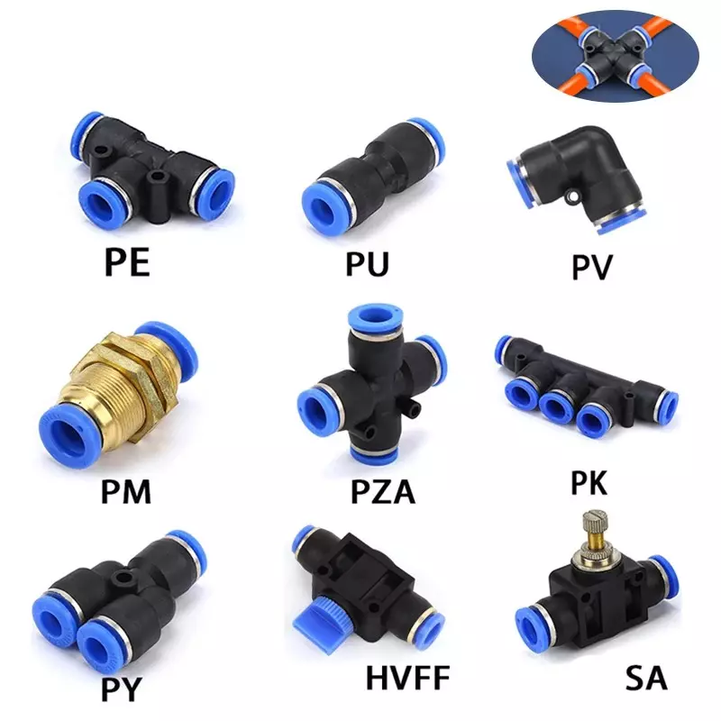 Fabricantes de accesorios neumáticos Serie plástica Proveedor de accesorios de aire a presión