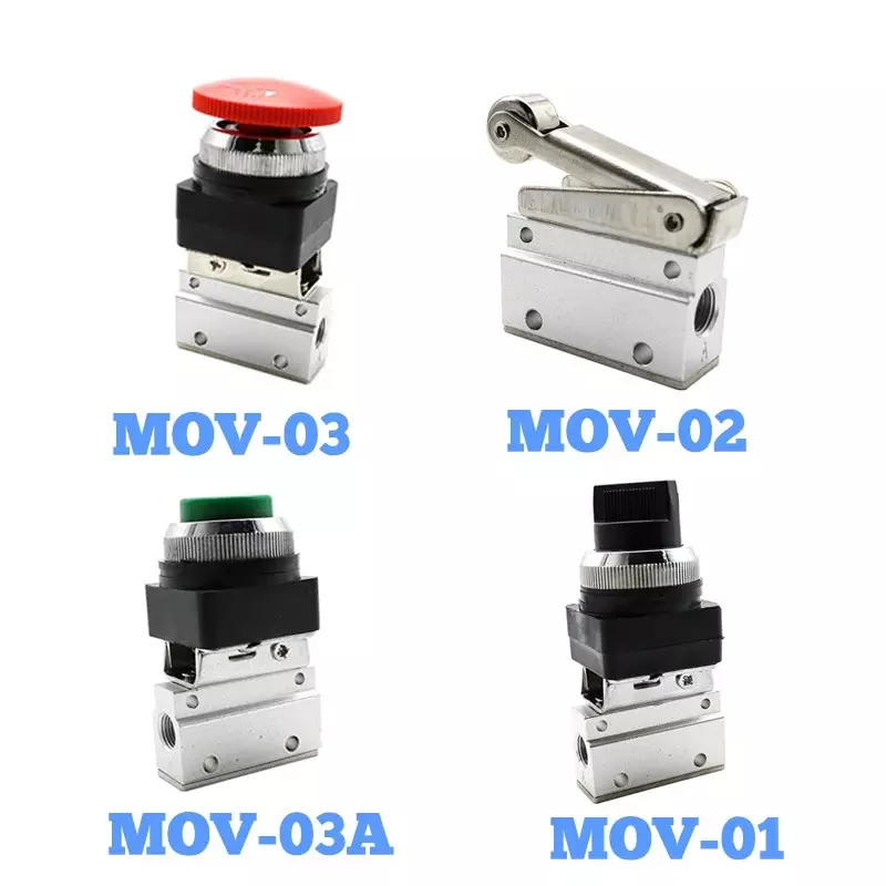 Válvula mecánica Serie MOV Válvula de control externa roscada con interruptor manual neumático de 3/2 vías